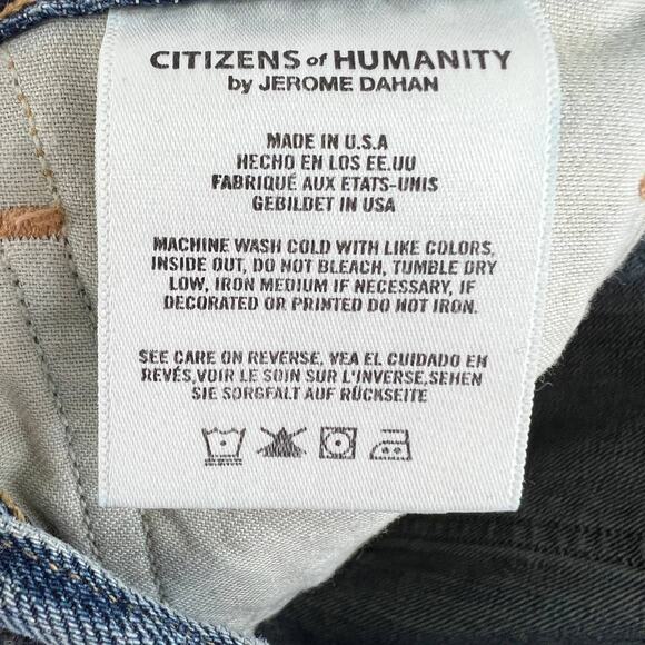 Citizens of Humanity COH Cora Cropped Distressed Raw Edge Hem Relaxed Jeans 23 - Picture 9 of 10